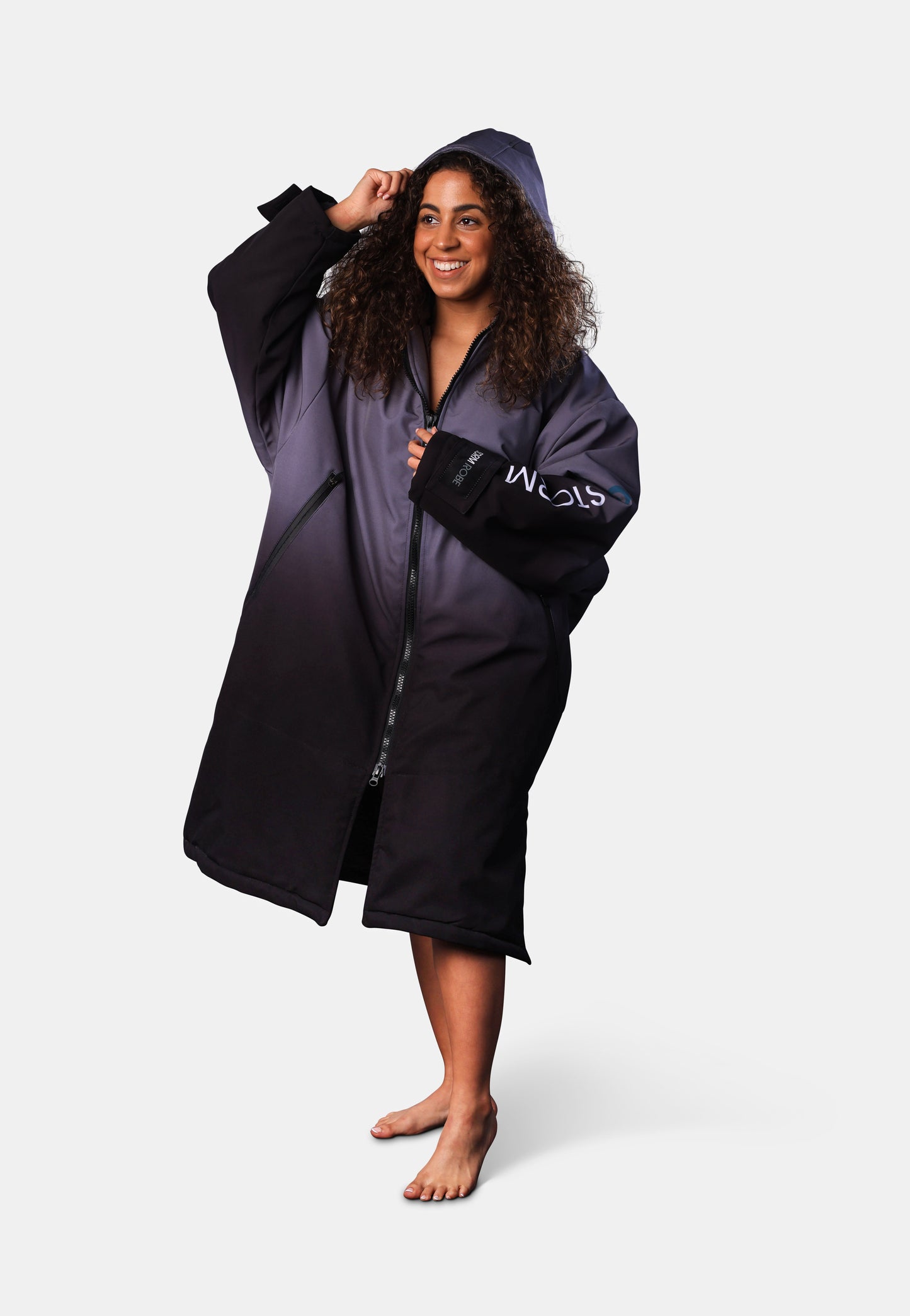 Black & Grey Ombre Storm Robe