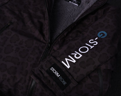 Black Leopard Print Storm Robe