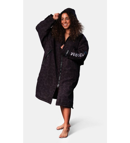 Product image for Black Leopard Print Storm Robe